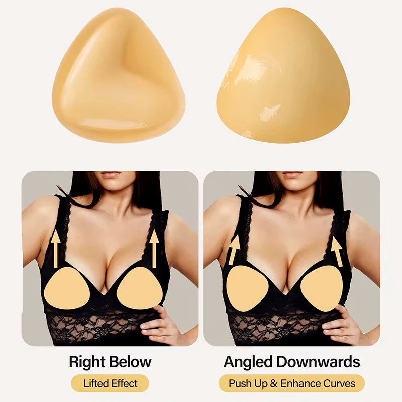 Double-Sided Sticky Bra Pads Women Summer Ultra Instant Push Up Bra Pads Reusable Padded Inserts Strapless Lift For Swimsuit